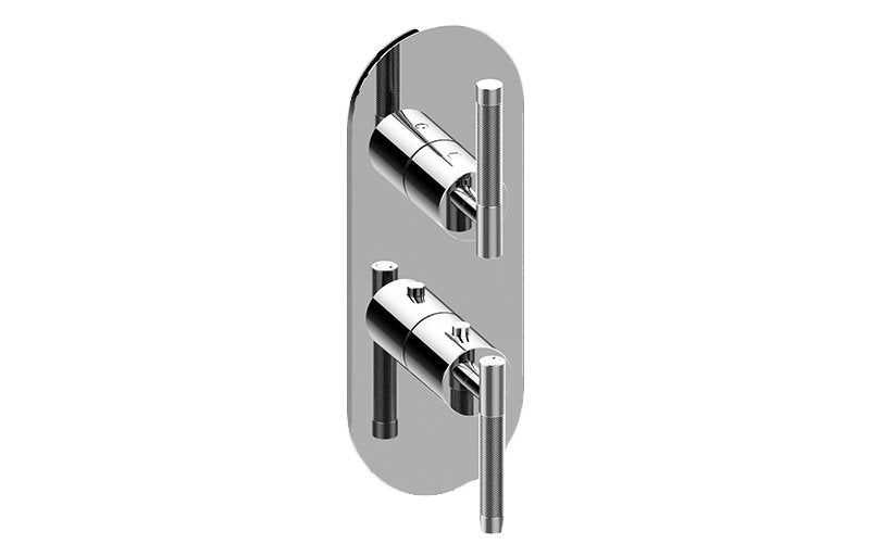 Graff G-8047-LM57E0-T M-Series Round 2-Hole Trim Plate with Harley Handles - Vertical Installation