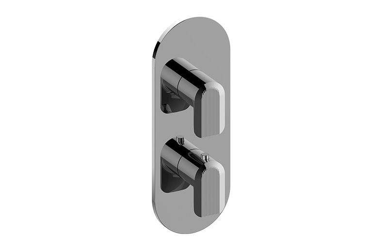 Graff G-8047-LM58E0-T M-Series Round Thermostatic 2-Hole Trim Plate and Handle - Trim Only