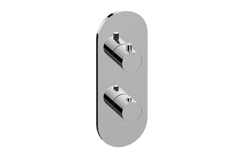 Graff G-8047-RH0-T M-Series Round Thermostatic 2-Hole Trim Plate and Handle - Trim Only