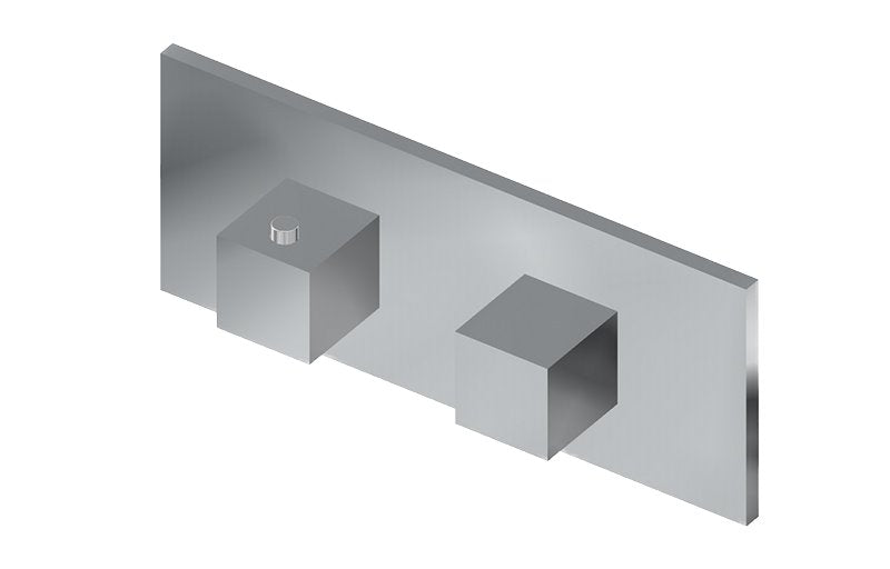 Graff G-8048H-SH0-T M-Series Square Thermostatic 2-Hole Trim Plate with Square Handle - Horizontal Installation