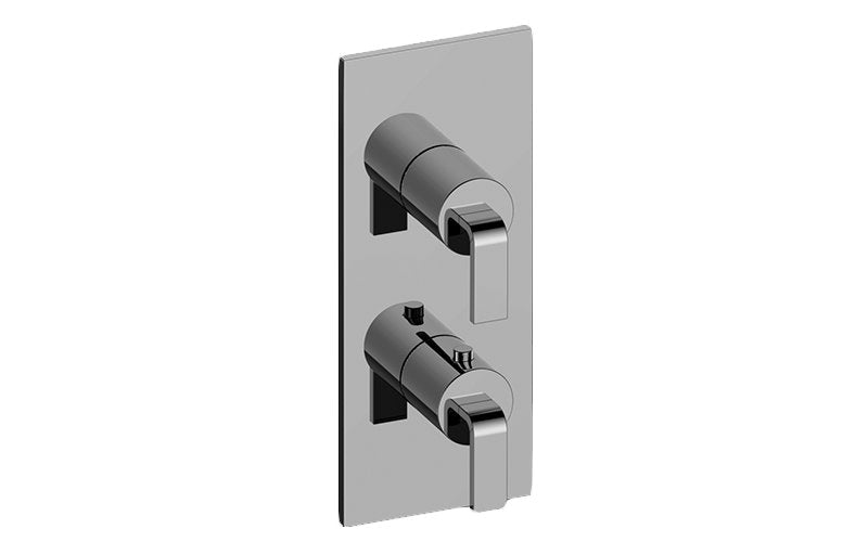 Graff G-8048-LM40E0-T M-Series Square Thermostatic 2-Hole Trim Plate with Immersion Handle - Trim Only