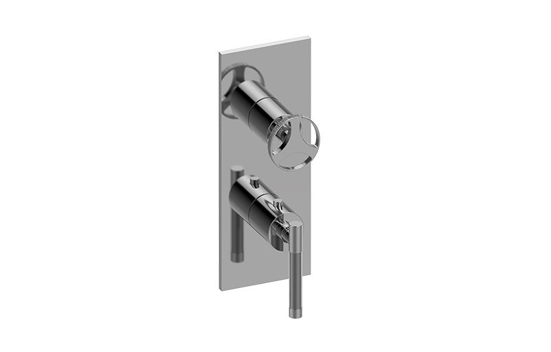 Graff G-8048-LM57C19-T M-Series Square 2-Hole Trim Plate with Harley Handles - Vertical Installation