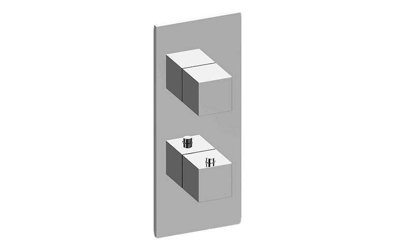 Graff G-8048-SH0-T M-Series Square Thermostatic 2-Hole Trim Plate with Square Handle - Trim Only