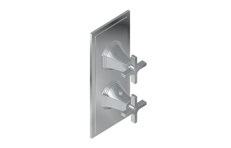 Graff G-8049-C15E0-T M-Series Finezza UNO 2-Hole Trim Plate with Cross Handles - Vertical Installation
