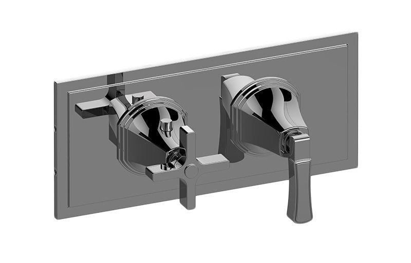 Graff G-8049H-1C1L-T M-Series Finezza UNO 2-Hole Trim Plate with Finezza Handles - Horizontal Installation