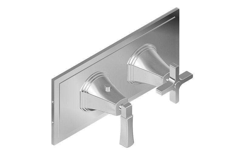 Graff G-8049H-1L1C-T M-Series Finezza UNO 2-Hole Trim Plate with Finezza Handles - Horizontal Installation