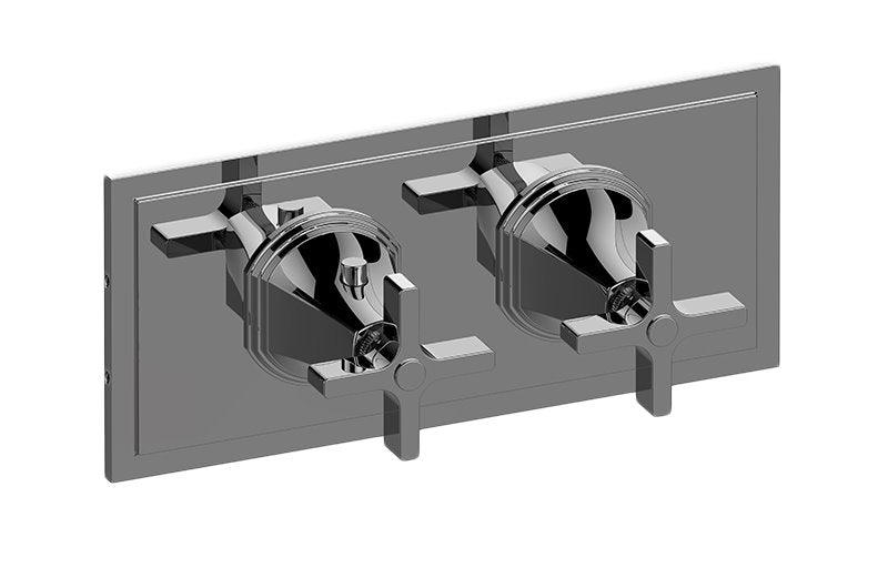 Graff G-8049H-C15E0-T M-Series Finezza UNO 2-Hole Trim Plate with Cross Handles - Horizontal Installation