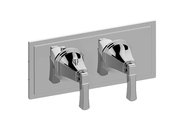 Graff G-8049H-LM47E0-T M-Series Finezza UNO 2-Hole Trim Plate with Lever Handles - Horizontal Installation