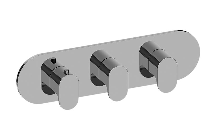 Graff G-8056H-LM44E0-T M-Series Round 3-Hole Trim Plate with Ametis Handles - Horizontal Installation