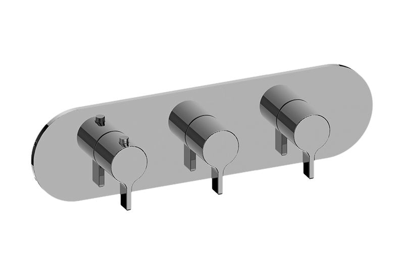Graff G-8056H-LM46E0-T M-Series Round 3-Hole Trim Plate with Terra Handles - Horizontal Installation