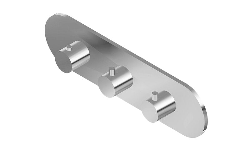 Graff G-8056H-RH0-T M-Series Round Thermostatic 3-Hole Trim Plate and Handle - Horizontal Installation