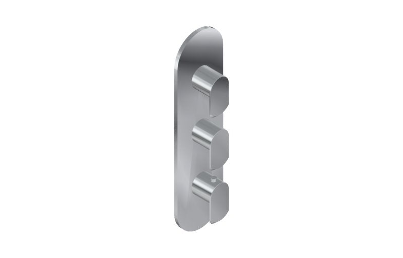 Graff G-8056-LM45E0-T M-Series Round 3-Hole Trim Plate with Phase Handles - Vertical Installation