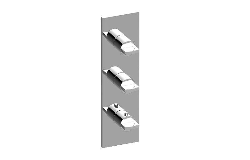 Graff G-8057-C14E0-T M-Series Square Thermostatic 3-Hole Trim Plate with Targa/Sade Handle - Trim Only