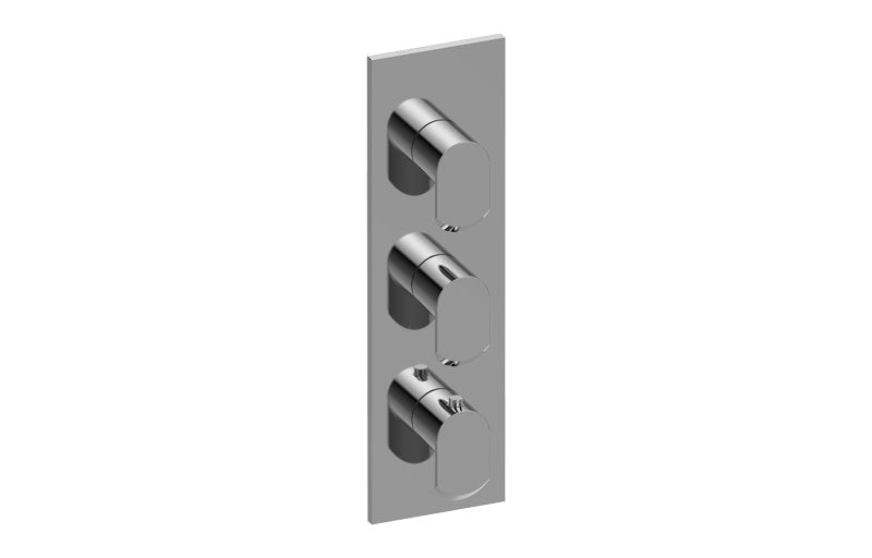Graff G-8057-LM45E0-T M-Series Square 3-Hole Trim Plate with Phase Handles - Vertical Installation