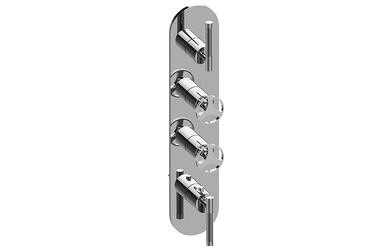 Graff G-8058-ALM57C19-T M-Series Round 4-Hole Trim Plate with Harley Handles - Vertical Installation