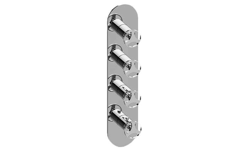 Graff G-8058-C19E0-T M-Series Round 4-Hole Trim Plate with Harley Handles - Vertical Installation
