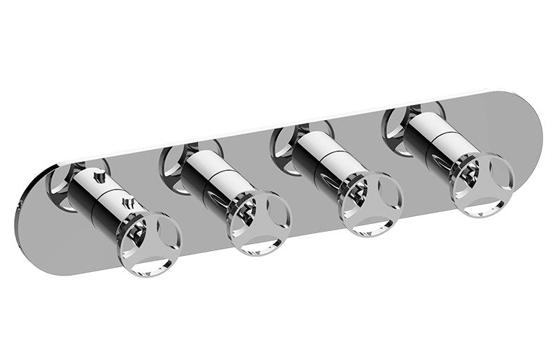 Graff G-8058H-C19E0-T M-Series Round 4-Hole Trim Plate with Harley Handles - Horizontal Installation