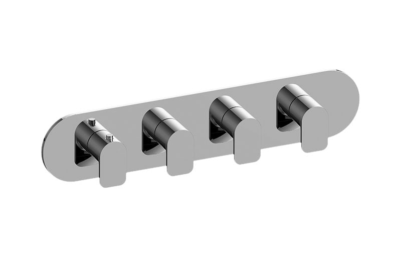 Graff G-8058H-LM42E0-T M-Series Round Thermostatic 4-Hole Trim Plate and Handle - Horizontal Installation