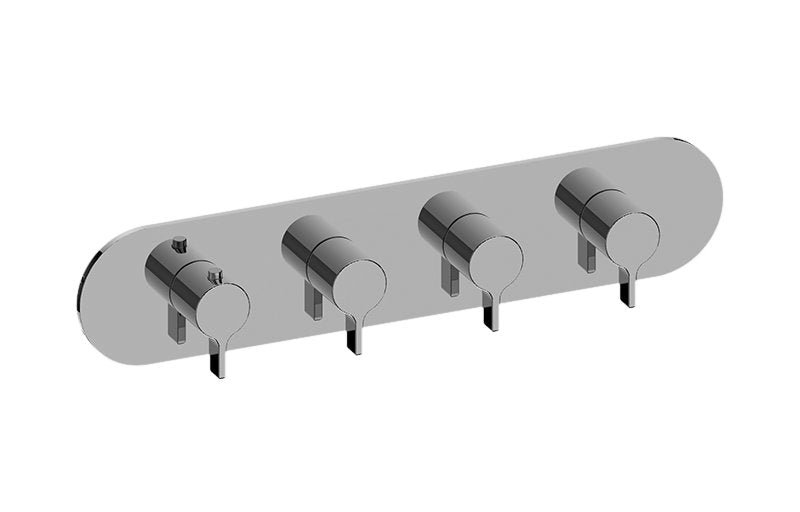 Graff G-8058H-LM46E0-T M-Series Round 4-Hole Trim Plate with Terra Handles - Horizontal Installation