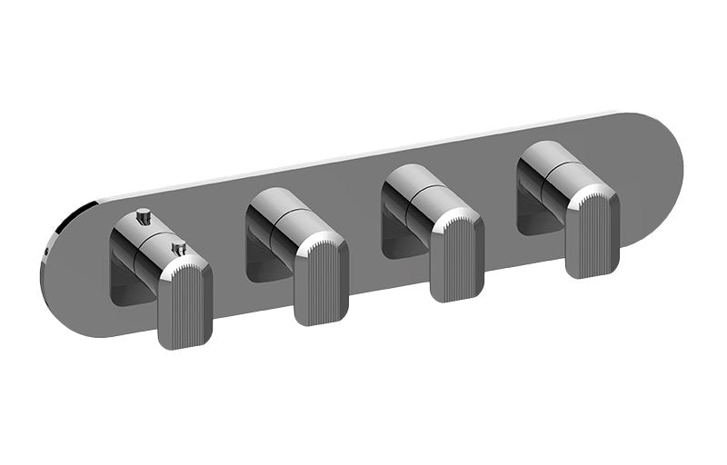Graff G-8058H-LM58E0-T M-Series Round Thermostatic 4-Hole Trim Plate and Handle - Horizontal Installation