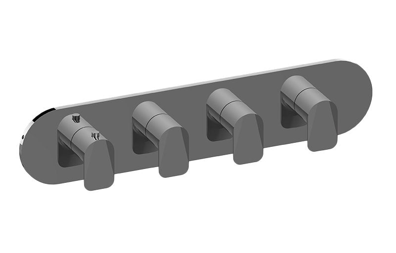 Graff G-8058H-LM59E0-T M-Series Round Thermostatic 4-Hole Trim Plate and Handle - Horizontal Installation