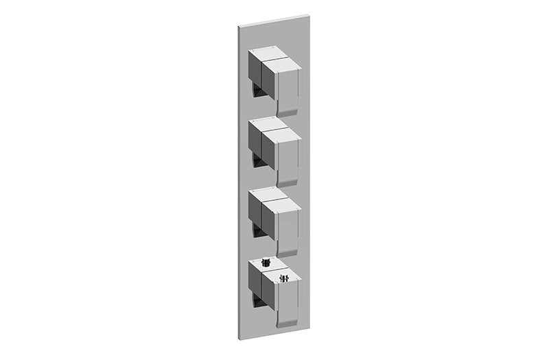 Graff G-8059-LM38E0-T M-Series Square Thermostatic 4-Hole Trim Plate with Qubic Handle - Trim Only