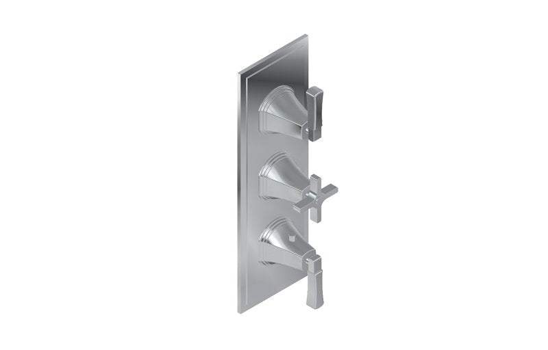 Graff G-8078-2L1C-T M-Series Finezza UNO 3-Hole Trim Plate with Finezza Handles - Vertical Installation