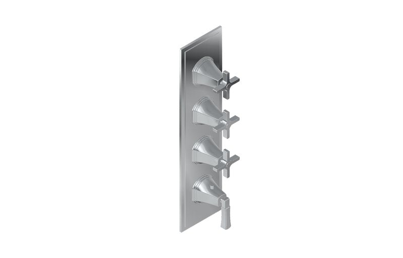 Graff G-8079-1L3C-T M-Series Finezza UNO 4-Hole Trim Plate with Finezza Handles - Vertical Installation