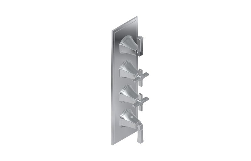 Graff G-8079-2L2C-T M-Series Finezza UNO 4-Hole Trim Plate with Finezza Handles - Vertical Installation