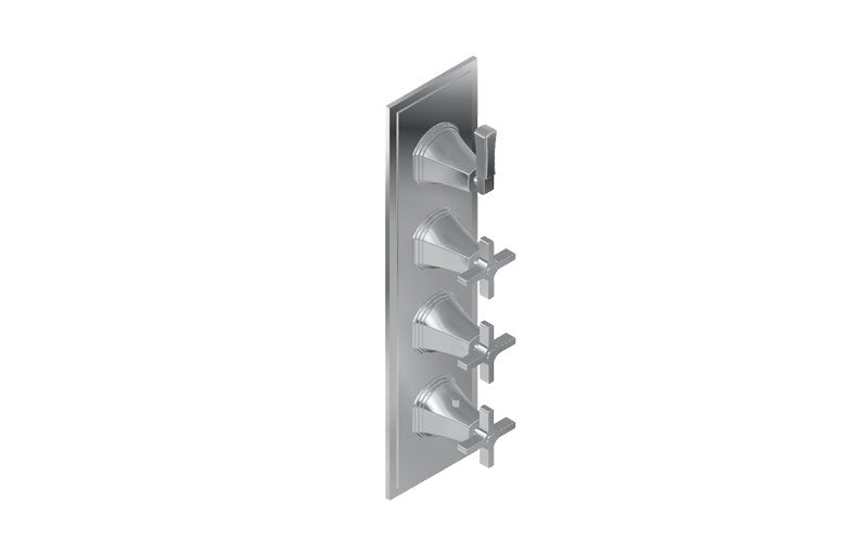Graff G-8079-3C1L-T M-Series Finezza UNO 4-Hole Trim Plate with Finezza Handles - Vertical Installation