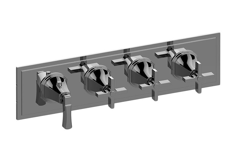 Graff G-8079H-1L3C-T M-Series Finezza UNO 4-Hole Trim Plate with Finezza Handles - Horizontal Installation