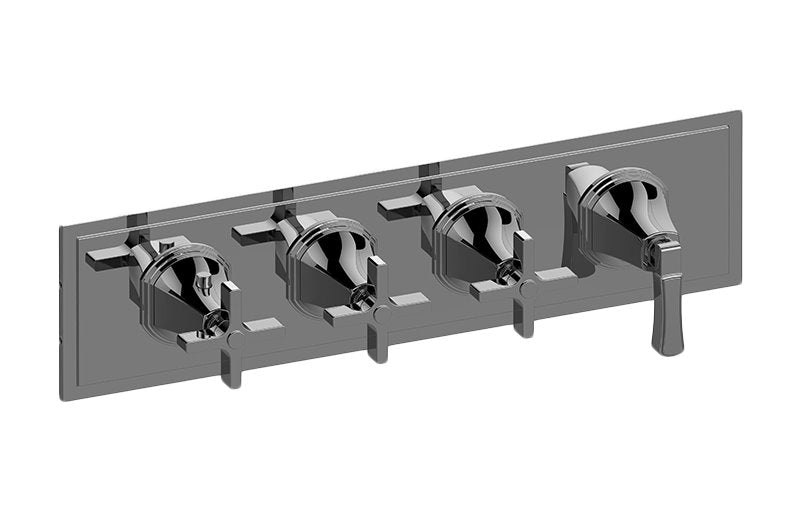 Graff G-8079H-3C1L-T M-Series Finezza UNO 4-Hole Trim Plate with Finezza Handles - Horizontal Installation
