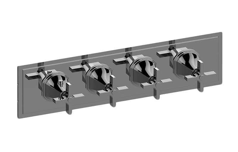 Graff G-8079H-C15E0-T M-Series Finezza UNO 4-Hole Trim Plate with Cross Handles - Horizontal Installation