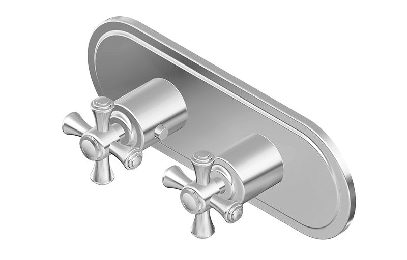 Graff G-8086H-C16E0-T M-Series Camden 2-Hole Trim Plate with Cross Handles - Horizontal Installation