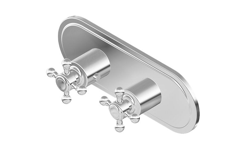 Graff G-8086H-C2E0-T M-Series Transitional 2-Hole Trim Plate with Cross Handles - Horizontal Installation