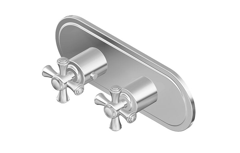 Graff G-8086H-C3E0-T M-Series Transitional 2-Hole Trim Plate with Cross Handles - Horizontal Installation