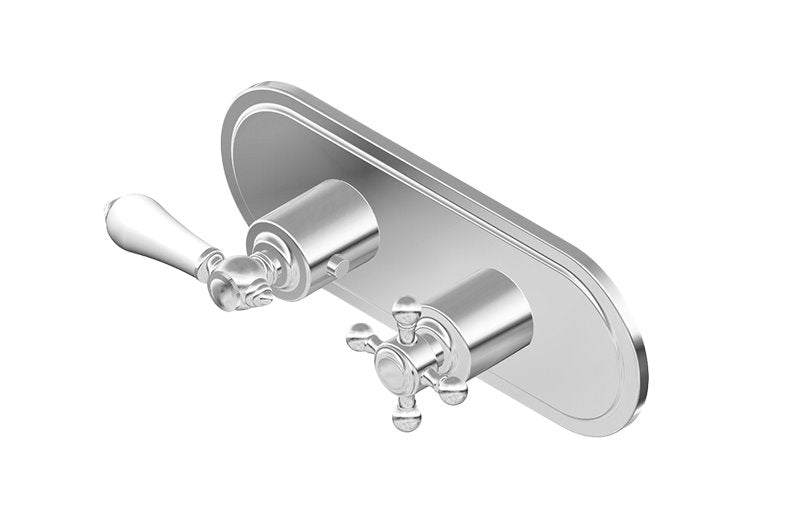Graff G-8086H-LC1C2-T M-Series Transitional 2-Hole Trim Plate with Handles - Horizontal Installation