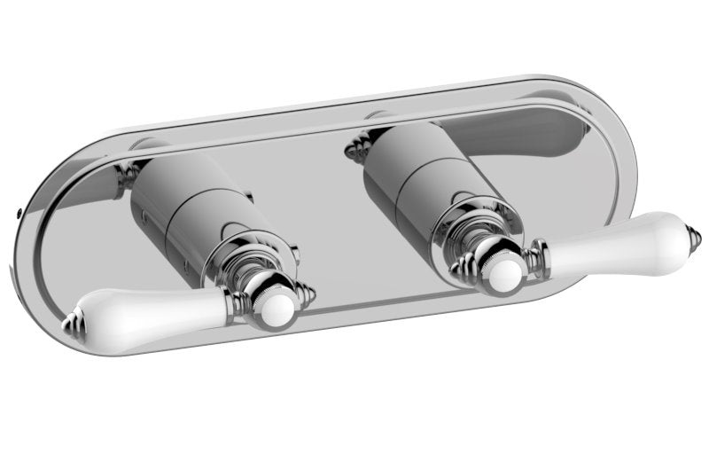Graff G-8086H-LC1E0-T M-Series Transitional 2-Hole Trim Plate with Handles - Horizontal Installation