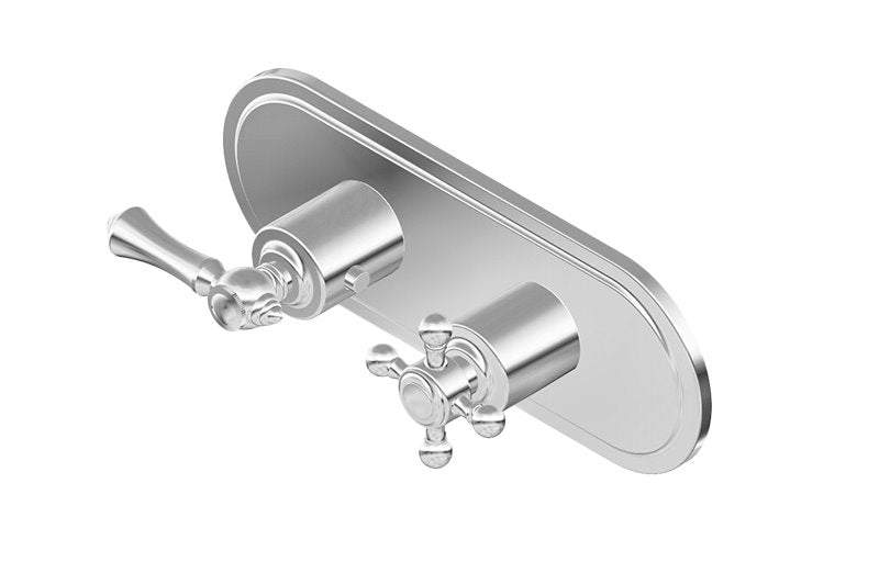 Graff G-8086H-LM15C2-T M-Series Transitional 2-Hole Trim Plate with Handles - Horizontal Installation