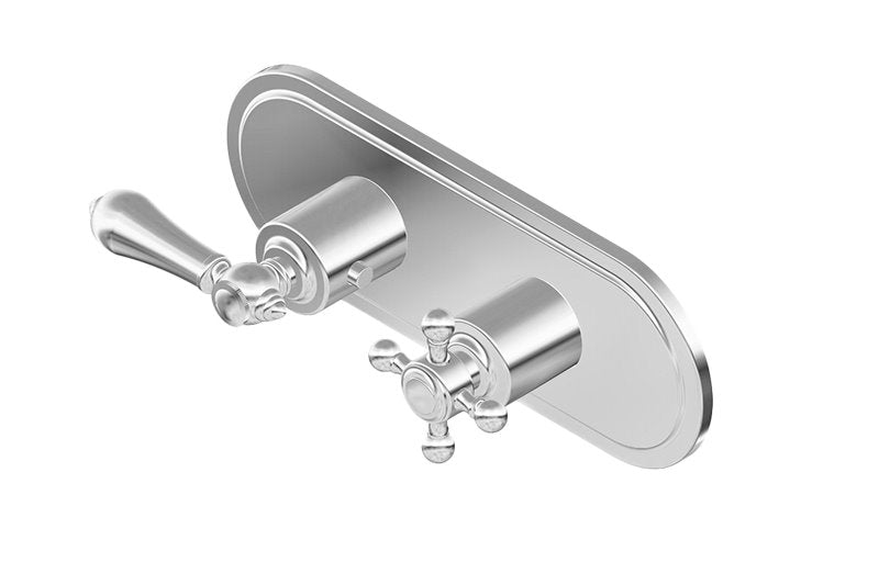 Graff G-8086H-LM34C2-T M-Series Transitional 2-Hole Trim Plate with Handles - Horizontal Installation