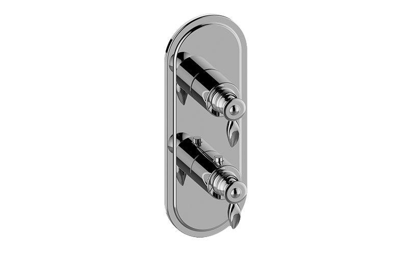 Graff G-8086-LM14E0-T M-Series Transitional 2-Hole Trim Plate with Topaz Handles - Vertical Installation