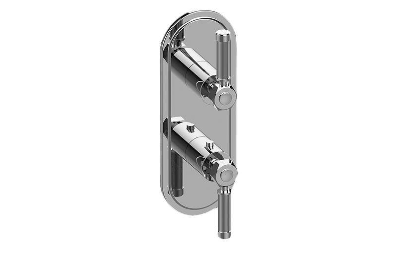 Graff G-8086-LM56E0-T M-Series Transitional 2-Hole Trim Plate with Vintage Handles - Vertical Installation