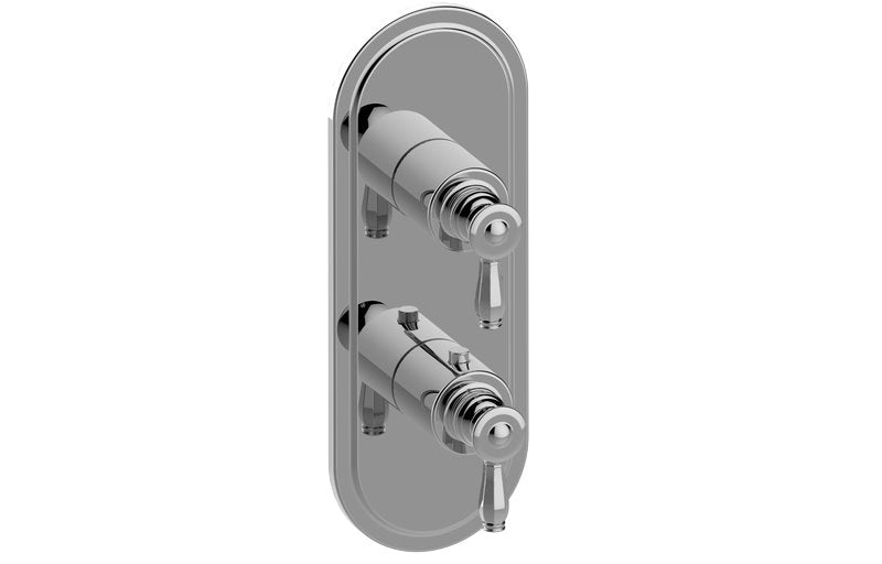 Graff G-8086-LM63E0-T M-Series Transitional 2-Hole Trim Plate with Topaz Handles - Vertical Installation