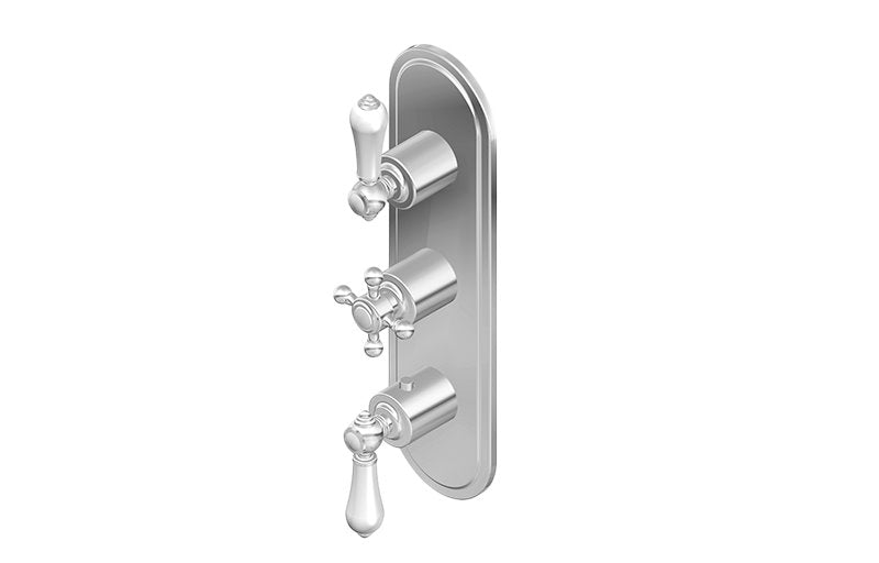 Graff G-8087-ALC1C2-T M-Series Transitional 3-Hole Trim Plate with Handles - Vertical Installation