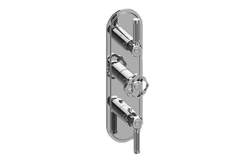 Graff G-8087-ALM56C18-T M-Series Transitional 3-Hole Trim Plate with Vintage Handles - Vertical Installation