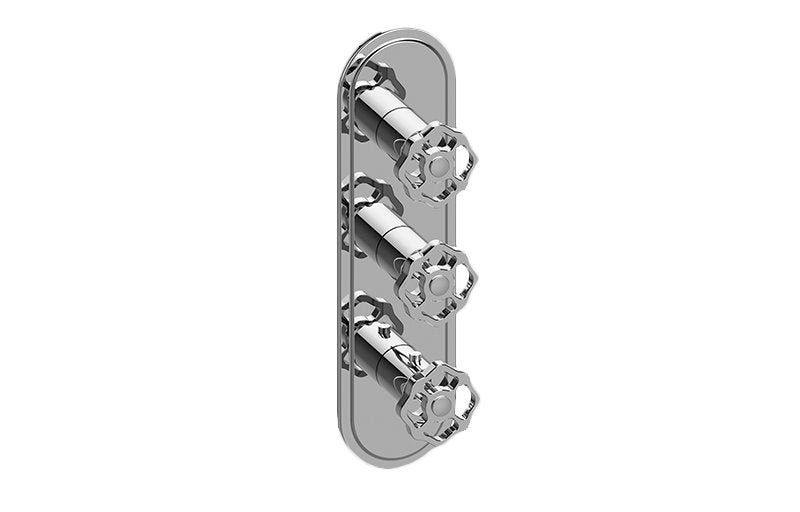 Graff G-8087-C18E0-T M-Series Transitional 3-Hole Trim Plate with Vintage Handles - Vertical Installation