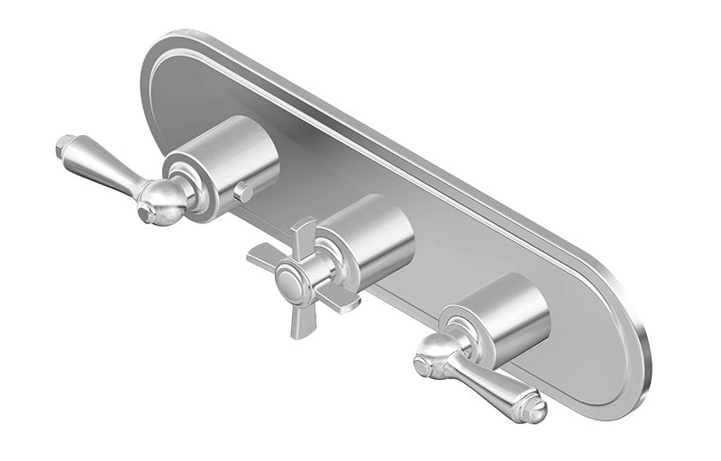 Graff G-8087H-ALM48C16-T M-Series Camden 3-Hole Trim Plate with Camden Handles - Horizontal Installation