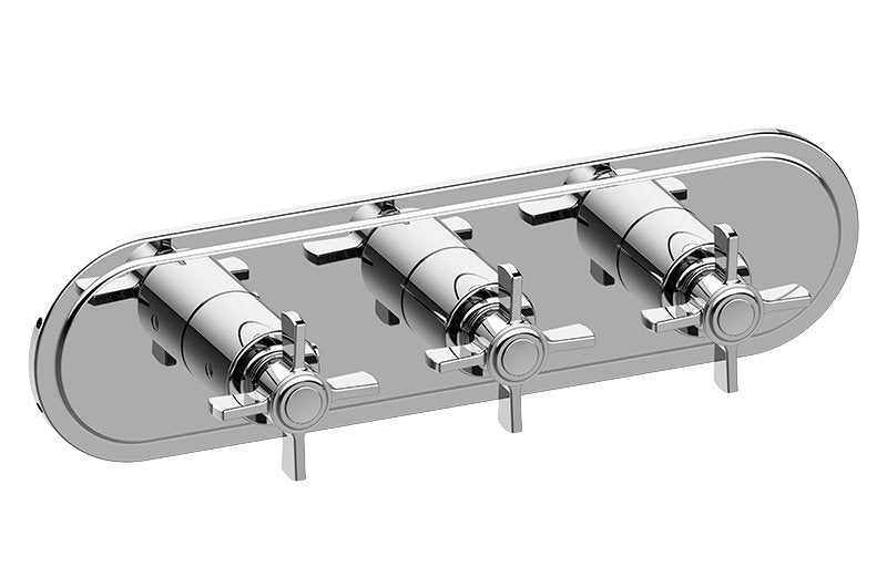 Graff G-8087H-C16E0-T M-Series Camden 3-Hole Trim Plate with Cross Handles - Horizontal Installation