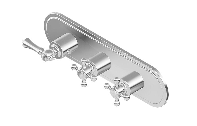 Graff G-8087H-LM15C2-T M-Series Transitional 3-Hole Trim Plate with Handles - Horizontal Installation