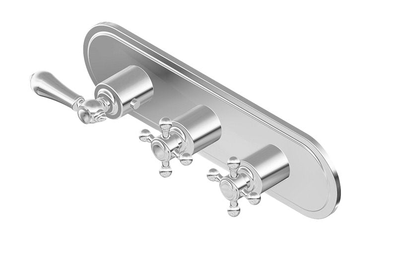 Graff G-8087H-LM34C2-T M-Series Transitional 3-Hole Trim Plate with Handles - Horizontal Installation